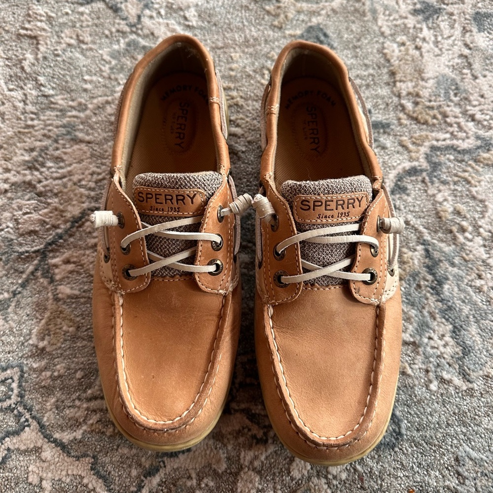 Sperry Tan Leather Boat Shoes